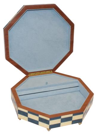 Nr.114M06 Intarsien Blau/Weiss